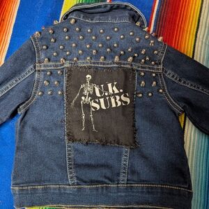 Wonder Nation Blue Studded Punk Rock Jean Jacket UK Subs
